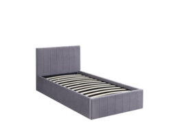 Not Available Ottoman Bed Gas Lift Storage Grey 3Ft Single With 1 Mattress Line Pattern Velvet Bedroom - thumbnail 8
