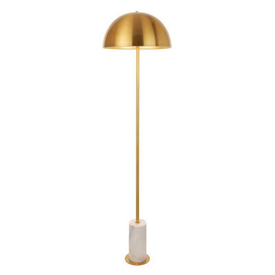 Luminosa Lighting Luminosa Pillaro Table Lamp Brushed Aged Brass Plate & White Marble 10W Led E27 - image 1
