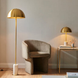 Luminosa Lighting Luminosa Pillaro Table Lamp Brushed Aged Brass Plate & White Marble 10W Led E27 - thumbnail 5