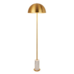 Luminosa Lighting Luminosa Pillaro Table Lamp Brushed Aged Brass Plate & White Marble 10W Led E27 - thumbnail 1