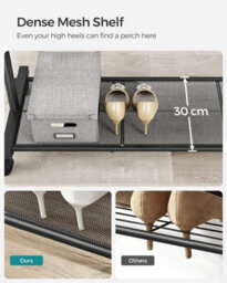 Songmics Clothes Rail On Wheels, Clothes Rack, Metal Clothing Rail For Bedroom, Hanging Rail, With Storage Shelf, Black - thumbnail 5