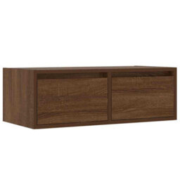 Berkfield Durable Tv Cabinet With Led Lights Brown Oak 75X35.5X25 Cm - thumbnail 6