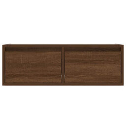 Berkfield Durable Tv Cabinet With Led Lights Brown Oak 75X35.5X25 Cm - thumbnail 7
