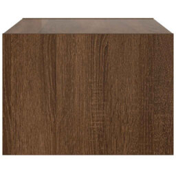 Berkfield Durable Tv Cabinet With Led Lights Brown Oak 75X35.5X25 Cm - thumbnail 8