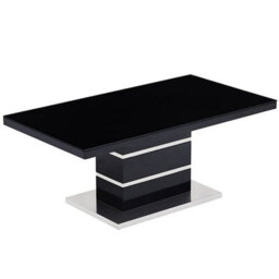 Furniture in Fashion Parini High Gloss Coffee Table In Black With Glass Top - thumbnail 2