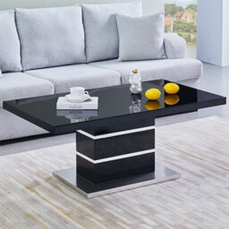 Furniture in Fashion Parini High Gloss Coffee Table In Black With Glass Top