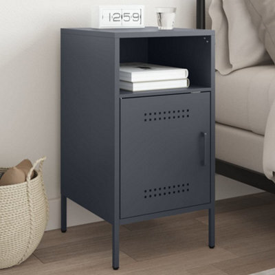 Berkfield Bedside Cabinet Anthracite 36X39X68 Cm Steel - image 1