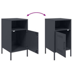 Berkfield Bedside Cabinet Anthracite 36X39X68 Cm Steel - thumbnail 9