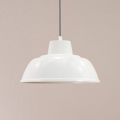 Valuelights Morris White Metal Hanging Pendant Ceiling Light Fitting For Living Room Kitchen - image 1