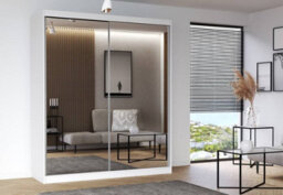 Arte Multi 20 - Chic White Sliding Door Wardrobe With Mirrors (H)2180mm (W)1830mm (D)610mm - thumbnail 1