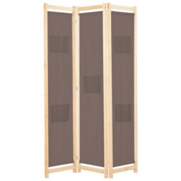 Berkfield 3-Panel Room Divider Brown 120X170X4 Cm Fabric