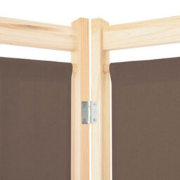 Berkfield 3-Panel Room Divider Brown 120X170X4 Cm Fabric - thumbnail 5