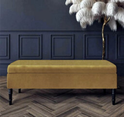 Safar Plain 120Cm Ottoman Storage Bench - Plush Velvet Shoe Bench - Mink Upholstery Footstool With Storage