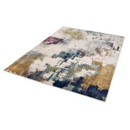 Modern Abstract Bedroom Rug, Stain Resistant Dining Room Rug, Abstract Rug, 9mm Thick Multi Mustard Rug-160Cm X 230Cm - thumbnail 4