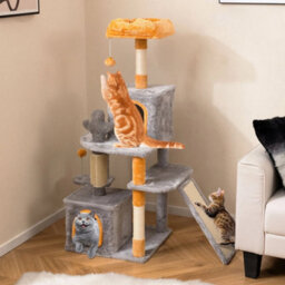 128 Cm Tall Cat Tree Multi Level Aesthetic Floral Kitten Tower - thumbnail 5
