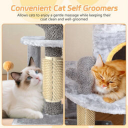 128 Cm Tall Cat Tree Multi Level Aesthetic Floral Kitten Tower - thumbnail 6