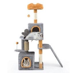 128 Cm Tall Cat Tree Multi Level Aesthetic Floral Kitten Tower - thumbnail 4