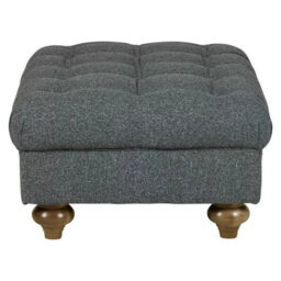 Xample Bordeaux Blue Fabric Footstool Durable Foam Cushion, Solid Wood Legs, Uk Made, White Glove Delivery - thumbnail 5