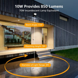 Lepro Security Lights Outdoor Motion Sensor, Security Light, 10W 850 Lumen, Waterproof, Ultra Thin Flood Light, Pir Lights Outdoor - thumbnail 3