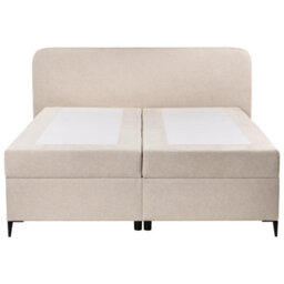 Beliani Divan Bed With Storage Fabric Regent 160 X 200 Cm (Eu King Size) Light Beige - thumbnail 5