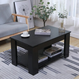 Furniturehmd Sliding Top Coffee Table With Storage Shelf Hidden Compartment Living Room Modern Side Table - thumbnail 2