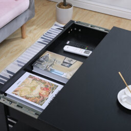 Furniturehmd Sliding Top Coffee Table With Storage Shelf Hidden Compartment Living Room Modern Side Table - thumbnail 4