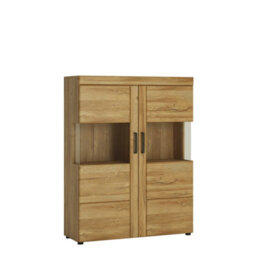 Wyld Haus Larkwoodlow Wide 2-Door Grandson Oak Display Cabinet Matt Finish - thumbnail 2
