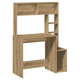Berkfield Durable Desk With Shelves Artisan Oak 100X45X140 Cm Engineered Wood - thumbnail 1