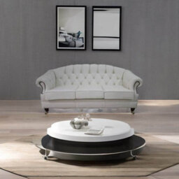 Chesterfield 3 Seater White Leather Sofa Settee Custom Made In Victoria Style - thumbnail 3