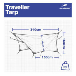 Amazonas Traveller Set Ultralight Camping Hammock With Mosquito Net, Tarp & Suspension Ropes - thumbnail 4