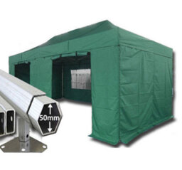 Crocodile Trading 3M X 6M Extreme 50 Commercial Instant Shelter Pop Up Gazebos Frame, Canopy & Sides - Green - thumbnail 1