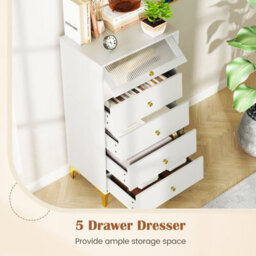 Gainoom 4 Drawer Dresser Modern Storage Cabinet W/ Flip Up Door Bedroom Chest Of Drawers - thumbnail 7