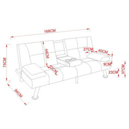 Westwood Fabric Manhattan Sofa Bed Recliner 3 Seater Modern Luxury Design Home - thumbnail 7