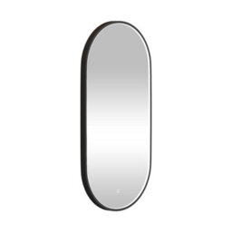 Royal Bathrooms Luxor 900 X 450mm Matt Black Framed Capsule Mirror Within Frame Led, Touch Sensor & Demister Pad - thumbnail 7