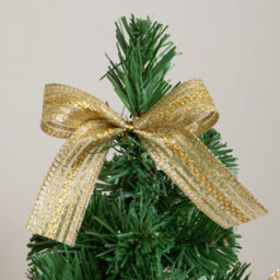 Samuel Alexander 40Cm Golden Fir Mini Christmas Tree With Gold Baubles, Ribbons & Poinsettias - thumbnail 4