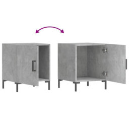 Berkfield Bedside Cabinets 2 Pcs Concrete Grey 40X40X50 Cm Engineered Wood - thumbnail 7