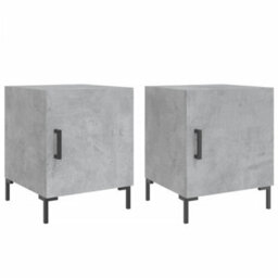 Berkfield Bedside Cabinets 2 Pcs Concrete Grey 40X40X50 Cm Engineered Wood - thumbnail 2