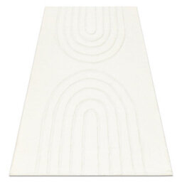 RugsX Curvy White 11 Arches Washable Rug, Structured, Embossed, Plush  60X100 Cm - thumbnail 1