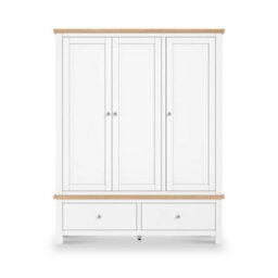 Farro Xl White Triple Wardrobe With 2 Drawers - By Roseland Furniture - thumbnail 4