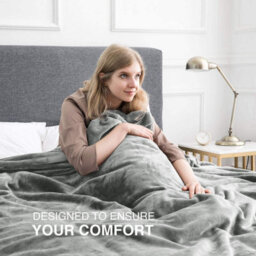 Ameha Fleece Plain Blanket, Lightweight & Reversible Throw For Travel, Bed & Sofa Blanket, Silver Single 130X150Cm