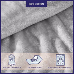 Ameha Fleece Plain Blanket, Lightweight & Reversible Throw For Travel, Bed & Sofa Blanket, Silver Single 130X150Cm - thumbnail 3