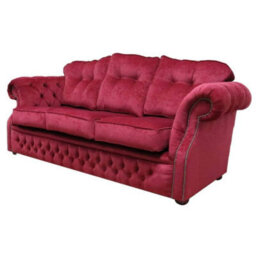 Chesterfield Handmade 3 Seater Sofa Settee Pimlico Wine Red Fabric In Era Style - thumbnail 6