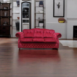 Chesterfield Handmade 3 Seater Sofa Settee Pimlico Wine Red Fabric In Era Style - thumbnail 5
