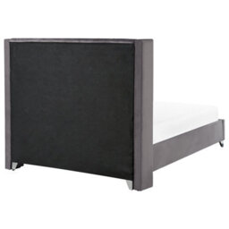 Beliani Bed Velvet Lubbon 180 X 200 Cm (Eu Super King) Grey - thumbnail 5