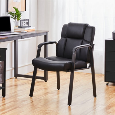 Yaheetech Set Of 2 Office Reception Chair With Padded Armrests Black - image 1