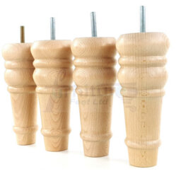 L&F 4 Replacement Furniture Feet Natural Turned Wooden Legs 165mm High Settee Chairs Sofas Footstools M10 (10mm) Tsp2071 - thumbnail 2