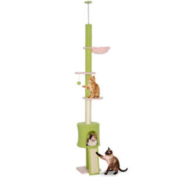 Pawhut Floor To Ceiling Cat Tree Adjustable Height 220-240 Cm Cat Tower - thumbnail 2