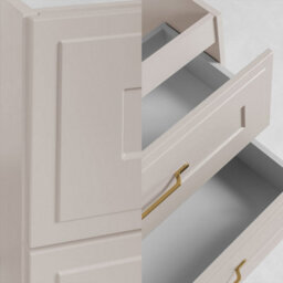 Heze Furniture Classic 2 Bathroom Vanity Units Wall Cabinets Set 35Cm & 60Cm With Worktop - Cashmere - thumbnail 4