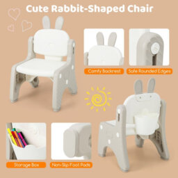 Costway Kids Drawing Table & Chair Set Graffiti Toddlers Art Activity Table & Chair W/ Flip-Top Tabletop - thumbnail 6