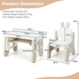 Costway Kids Drawing Table & Chair Set Graffiti Toddlers Art Activity Table & Chair W/ Flip-Top Tabletop - thumbnail 2